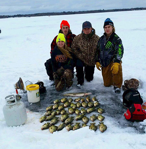 A successful day of Minnesota ice fishing on Lake Winnie & Cutfoot Sioux Lake.