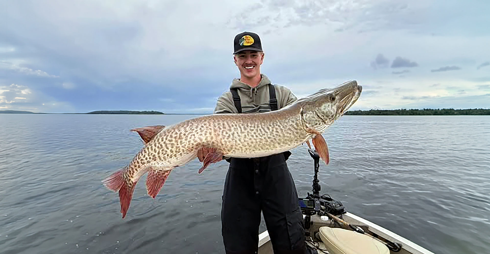 Huge Muskie caught on Lake Winnibigoshish by a guest at Eagle Nest Lodge.